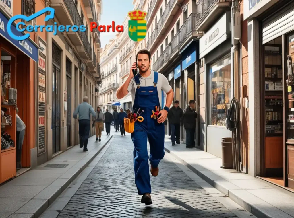 cerrajero corriendo para atender una urgencia de cerrajeria